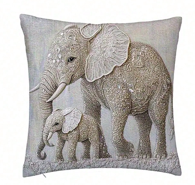 Olifanten Famillie kussen hoezen - 4 stuks