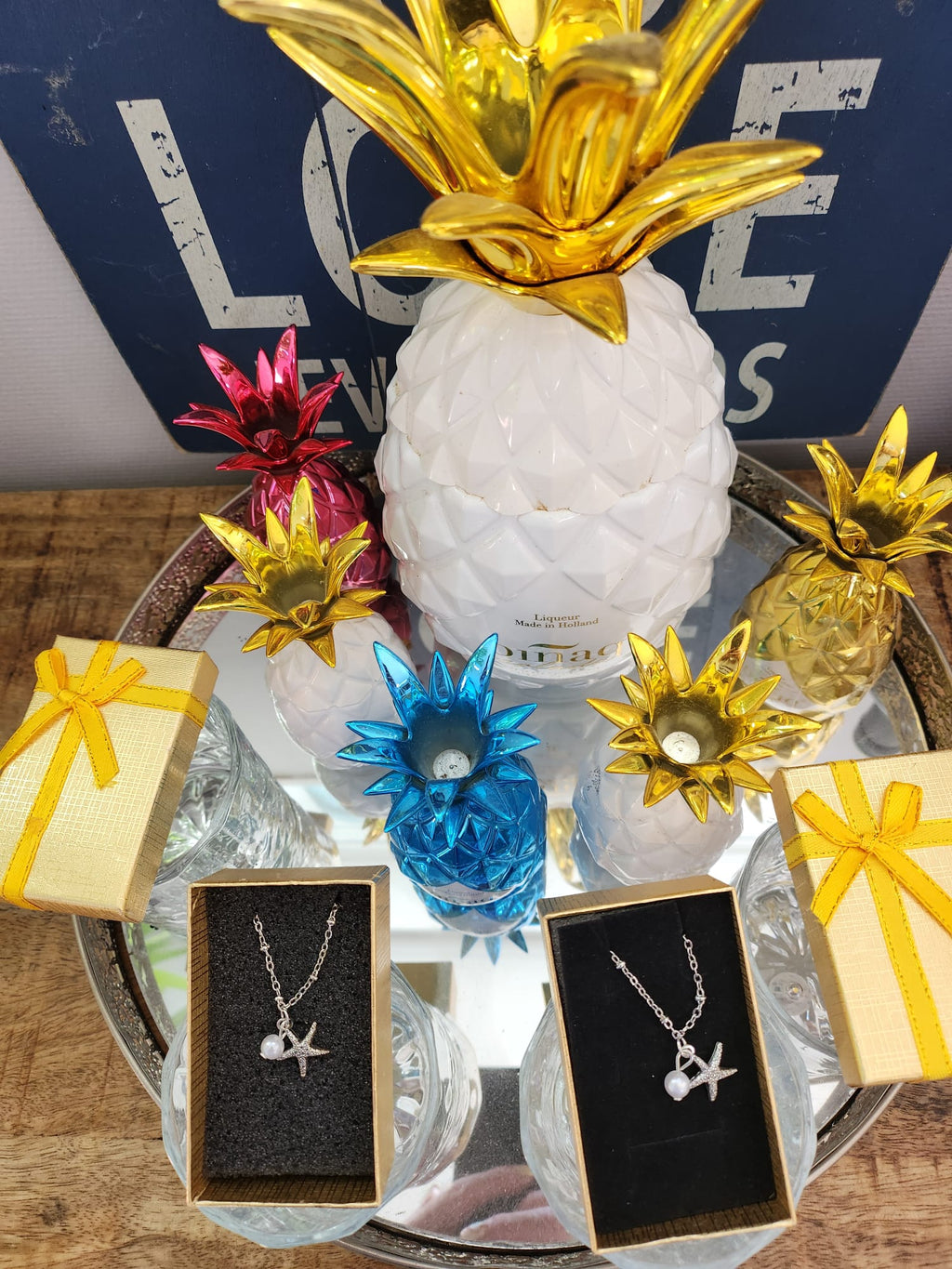 RVS zilverkleurig ketting met Zeester en Parel