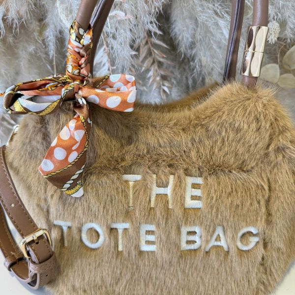 TOTE FAKE FUR BAG BRUIN