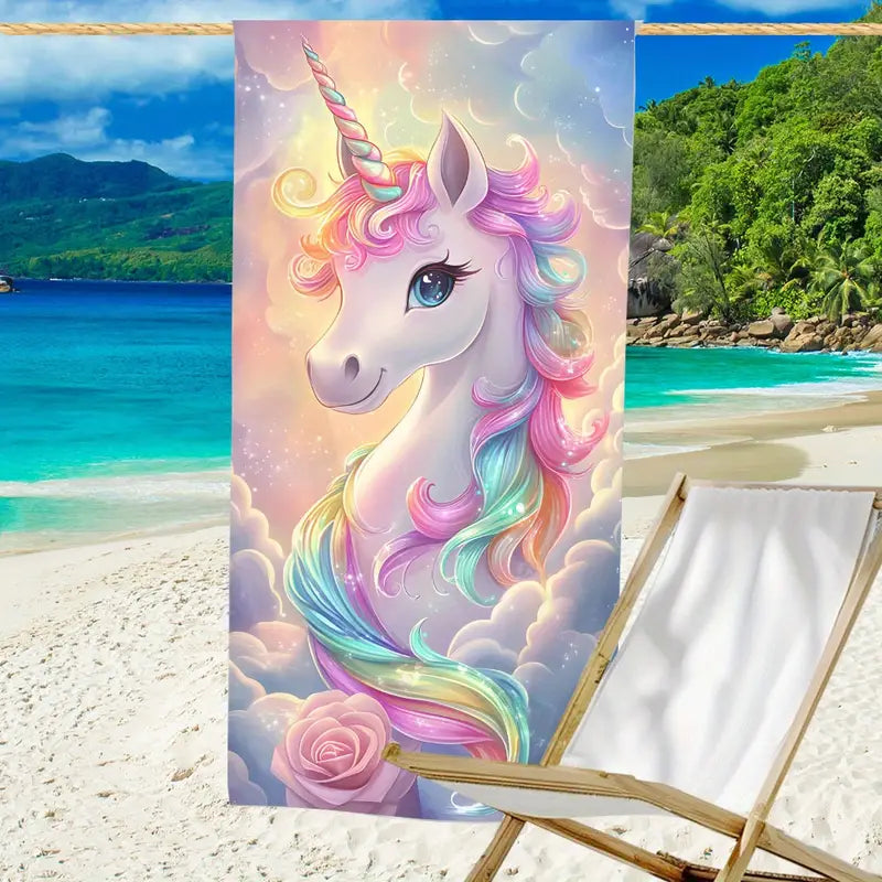 Eenhoorn SET Microvezel Strandhanddoek+Tas