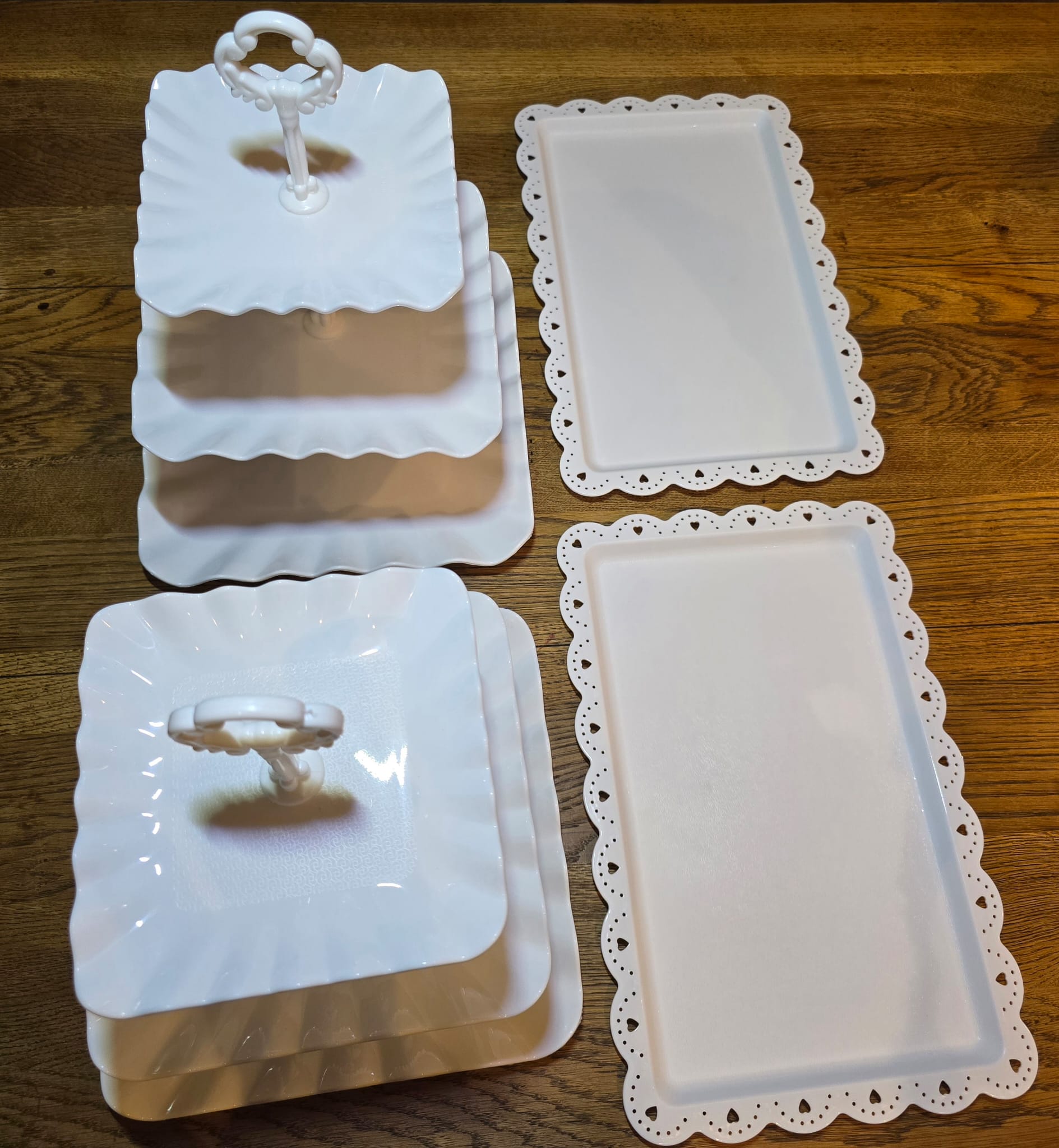 Etagere 4-delige set met dienbladen - Vierkant